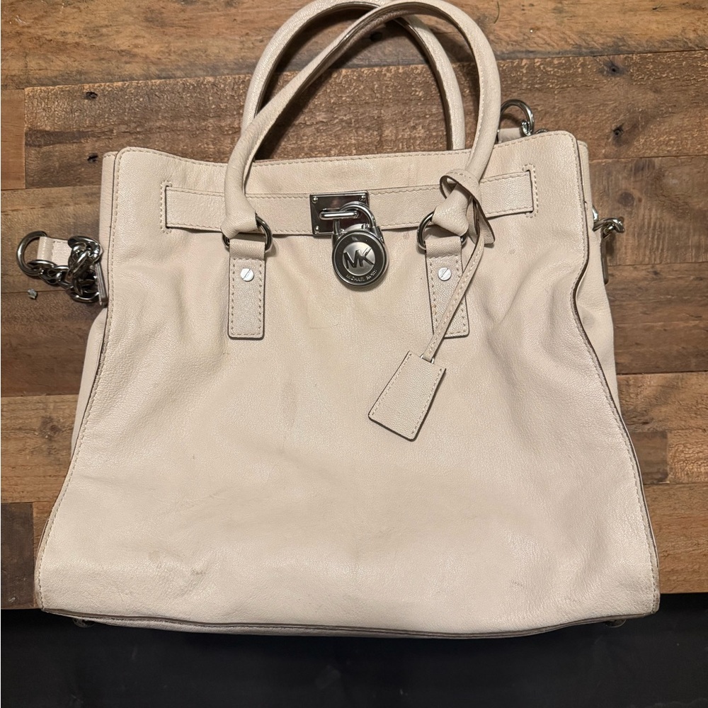 Michael Kors Beige Leather Satchel